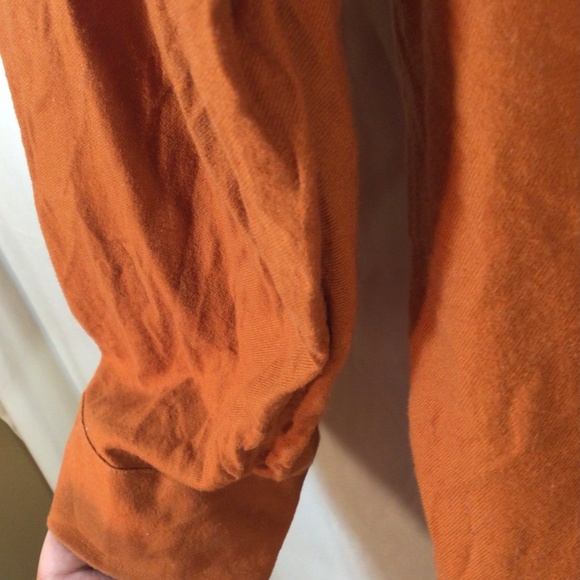 Paul Fredrick Rust Orange Button Up Shirt 3XLT Classic Fit Fall Retro Minimalist - Picture 6 of 9